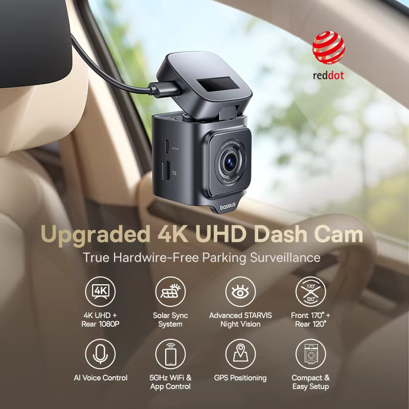 Baseus VD1 Pro Dash Cam mit 4K UHD Auflösung, Sony Sensor, ADAS, GPS und WiFi6 in Schwarz - Bild 2