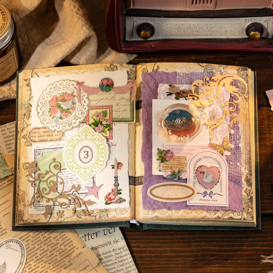 100 Blatt Scrapbook-Papier im französischen Morandi-Farbstil für DIY-Journaling und Bastelarbeiten, Mehrfarbig - Bild 3