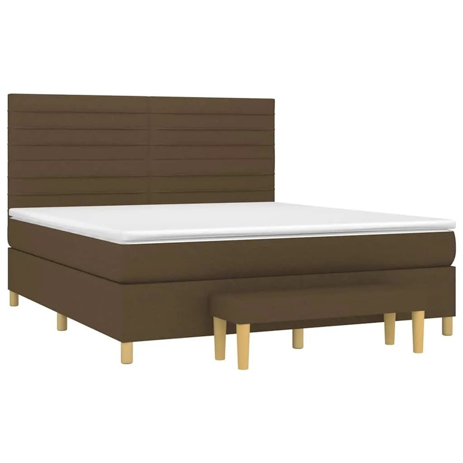 vidaXL Boxspringbett mit Matratze und Kopfteil in Braun und Weiß, B/T/H: 180 x 200 x 118 cm - Bild 2
