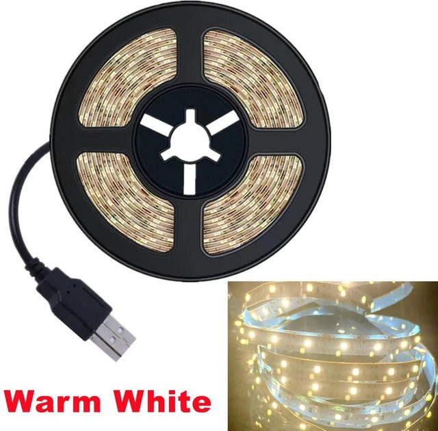 OuuZuu USB LED Streifen SMD 2835 Warmweiß IP65 Flexible Hintergrundbeleuchtung - Bild 1