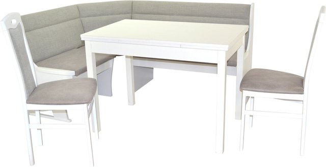 4teilige Eckbankgruppe Caro II von Möbel direkt online aus Massivholz in Weiß - Bild 1