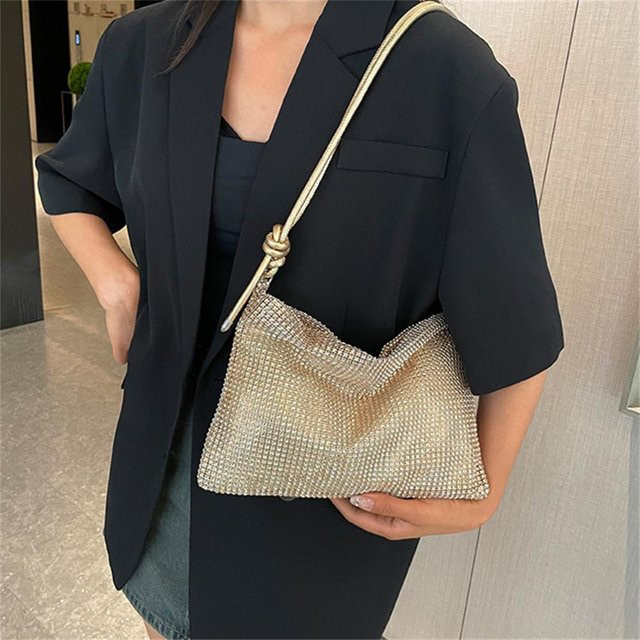 Weft Handtasche, Kristall-Strass, gold, Damen - Bild 1