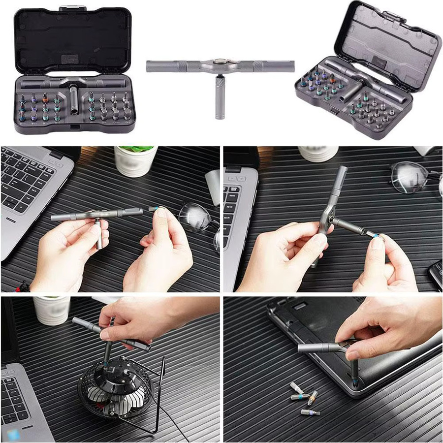 24-in-1 Magnetisches Ratschenschraubendreher-Set mit Multi-Bit-Antrieb und abnehmbarem Griff für DIY-Arbeiten - Bild 3