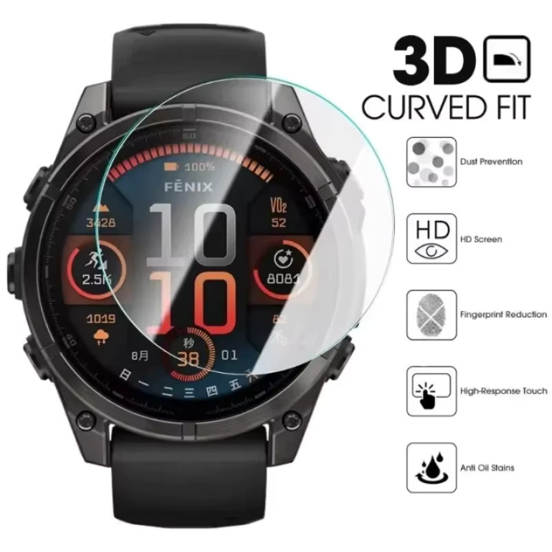 Garmin Fenix 8 Screen Protector, Gehärtetes Glas, Schwarz, Unisex - Bild 2