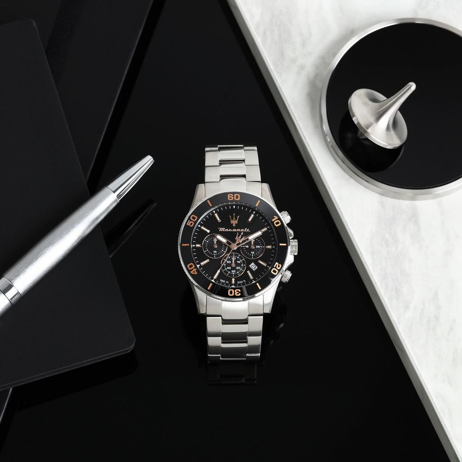 Maserati Chronograph, Edelstahl, Quarz, 43 mm, Herren, Schwarz - Bild 3