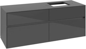 V&B Waschtischunterschrank Collaro in Glossy Grey mit Waschbeckenanschluss rechts, B/T/H: 140 x 54,8 x 50 cm - Bild 1