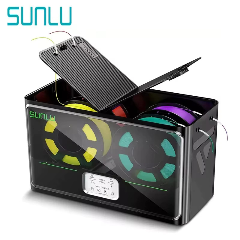 SUNLU S4 3D-Filamenttrockner in Schwarz für PLA und PETG, passend für 1,75 mm und 2,85 mm Filament, inklusive 4 Rollen à 1 kg - Bild 3