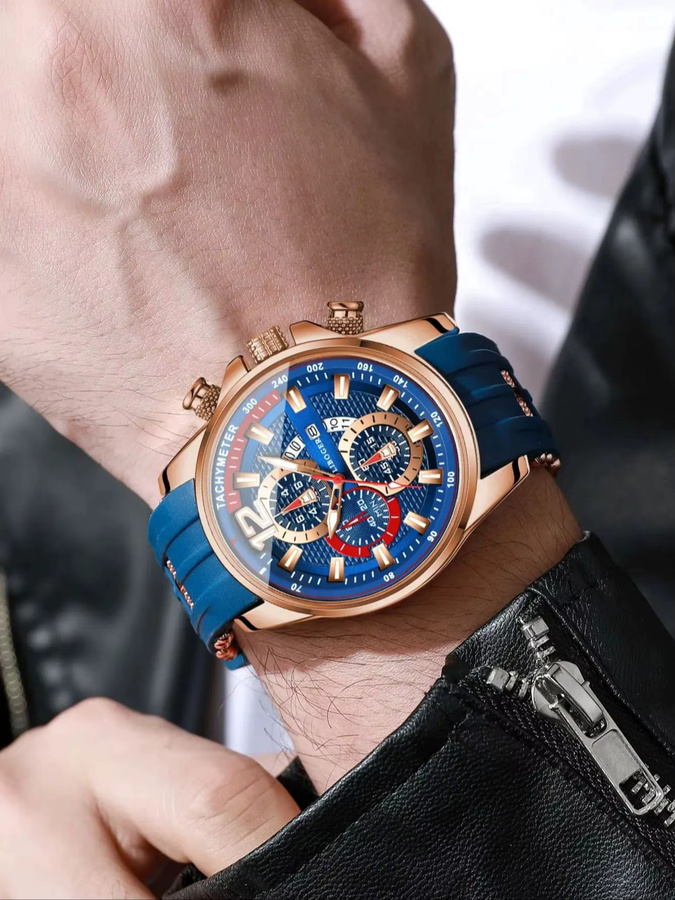 yolako Armbanduhr, Quarz, Silikon, Blau, Herren - Bild 4