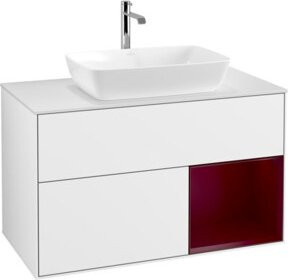 V&B Waschtischunterschrank Finion 100 in Weiß glänzend lackiert, B/T/H: 100 x 50,1 x 50,1 cm - Bild 1