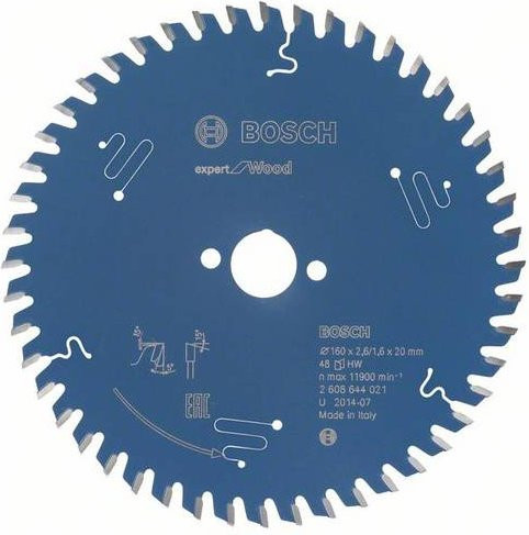 Bosch Expert for Wood Kreissägeblatt mit 48 Zähnen, Durchmesser: 160 mm, Bohrung: 20 mm, Dicke: 1,6 mm - Bild 1