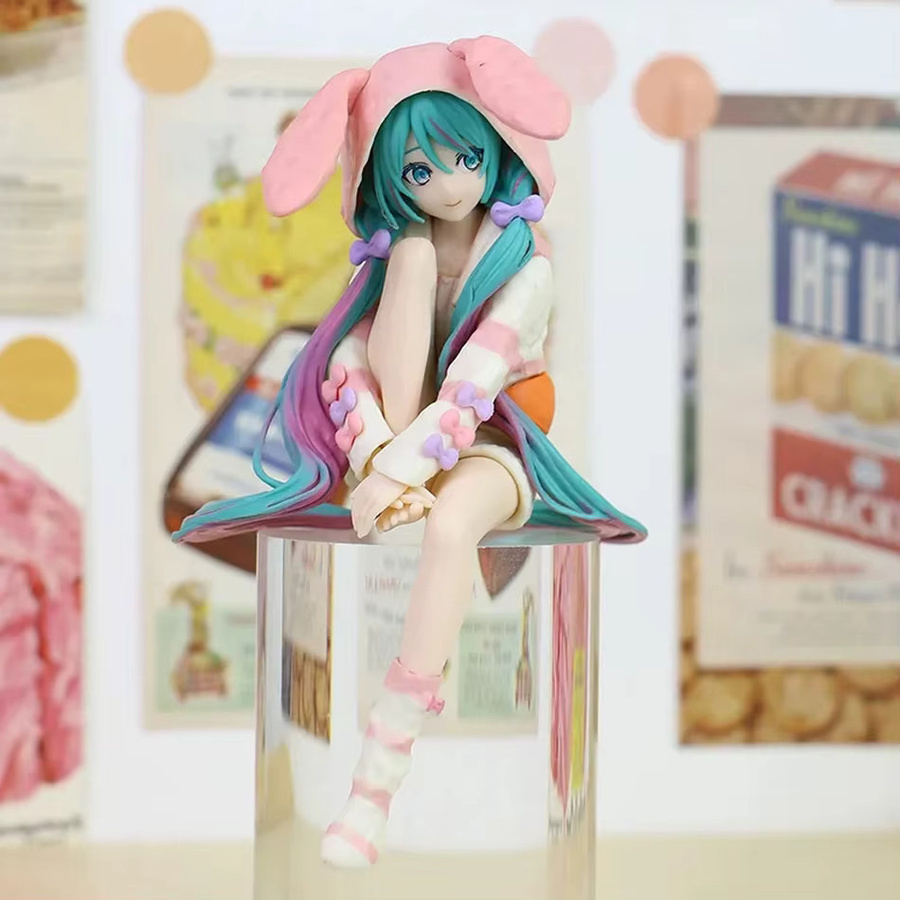 Bandai Hatsune Miku Noodle Stopper Figur, Hasenohren-Pyjama, 14cm - Bild 3