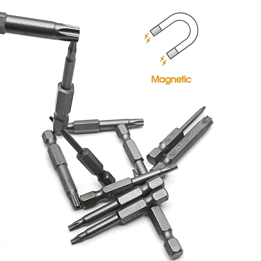 STONEGO Torx-Schraubendreher-Bit-Set aus S2-Stahl mit magnetischem 1/4 Zoll Sechskantschaft und 7,6 cm Länge - Bild 3