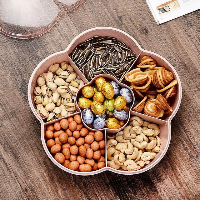 Yiran Health & Beauty Trockenfrüchtebox mit Deckel für Snacks und Obst, Schwarz - Bild 1