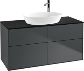 V&B Waschtischunterschrank Finion in Blau lackiert, Breite: 120 cm, Tiefe: 50,1 cm - Bild 1