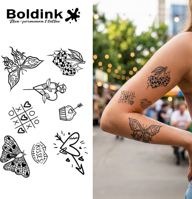 BOLDINK Sweet Y2K Tattoo-Aufkleber, Unisex - Bild 1