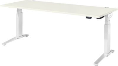 Schäfer Shop Genius Schreibtisch ERGOSTYLE S, elektrisch höhenverstellbar, Rechteck, C-Fuß, weiß, B: 200 cm, T: 80 cm, H: 63,5-130,5 cm - Bild 1
