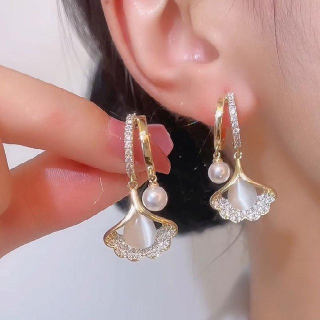 Atic Hängeohrringe Kupfer, Gold, Zirkonia, Perle, Damen - Bild 1