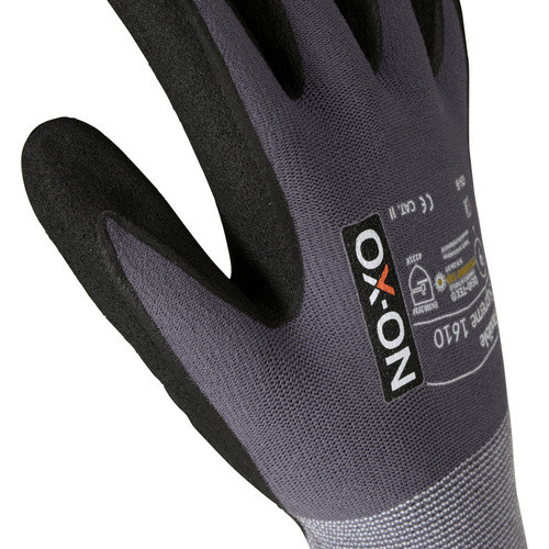 OX-ON Handschuh Flexible Supreme 1610 in Grau/Schwarz mit Nitrilbeschichtung in Größe L - Bild 3