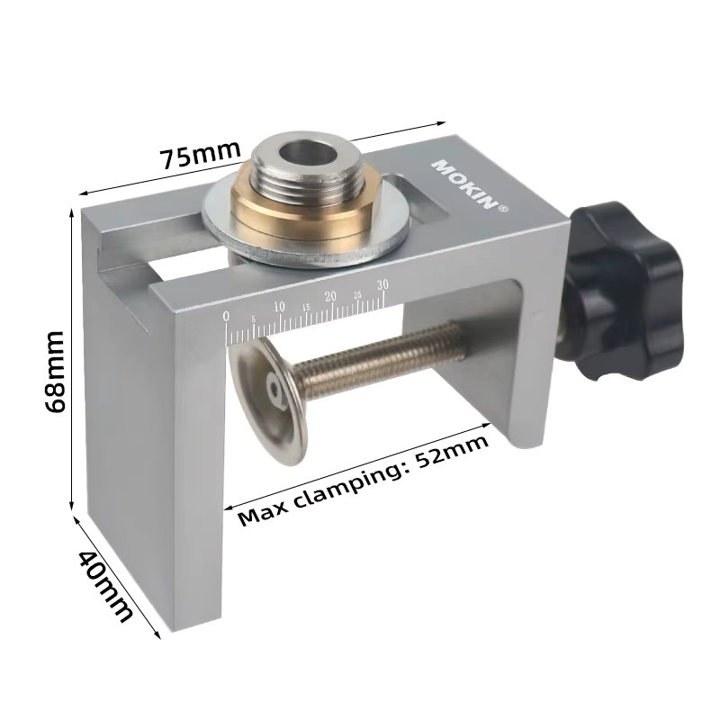 MOKIN Dübel Jig Kit Bohrer Guide Locator für Schranktüren und Möbelverbindungen in Silber - Bild 2