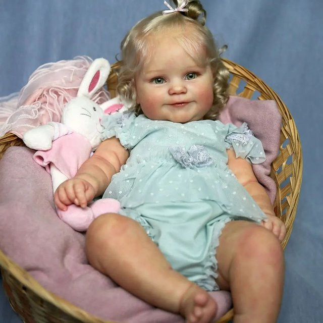 NPK Maddie Ganzkörper-Reborn-Puppe aus weichem Silikon-Vinyl in Weiß und Mehrfarbig, lebensechte Sammlerpuppe mit 3D-Hautton, Höhe: 50 cm - Bild 1