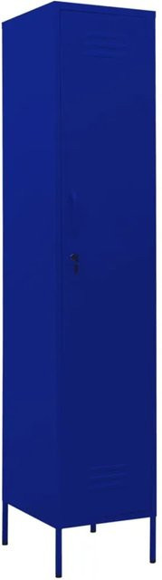 vidaXL Schließfachschrank aus Stahl in Marineblau mit Schloss und Regalböden, B/T/H: 35 x 46 x 180 cm - Bild 1