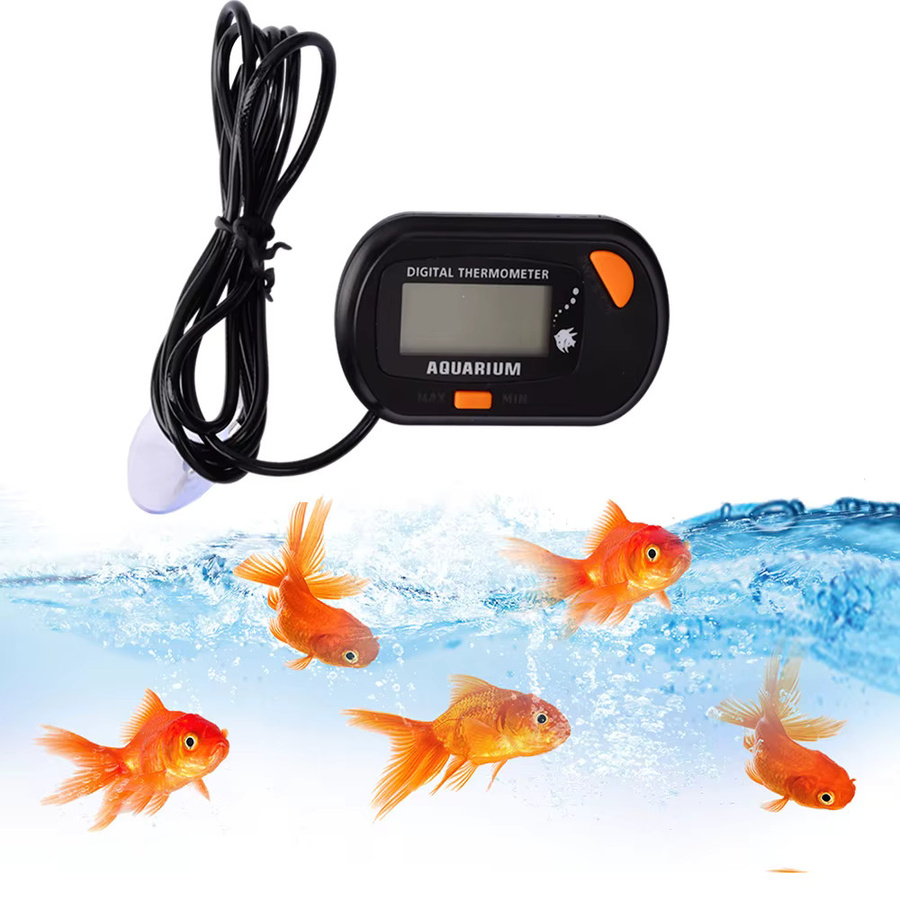 Gaqqee STD-1 Digitales LCD-Aquariumthermometer in Schwarz mit wasserdichtem Sensor und Sonde - Bild 2