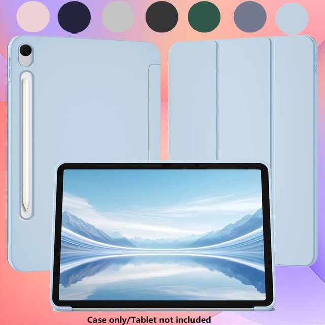 Ultra dünne Flüssig-Silikon Schutzhülle für Samsung Galaxy Tab A9, A11, S9, S10 FE Plus, S11, A7, S6 Lite, A8 in Blau und Lila - Bild 1