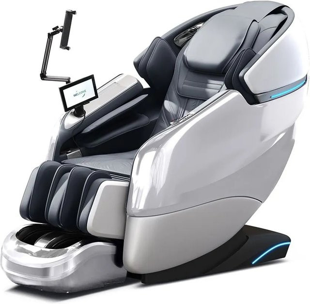 360Home 4D Ganzkörper-Massagesessel mit Heizfunktion, SL-Schienen und Bluetooth in Weiß - Bild 1