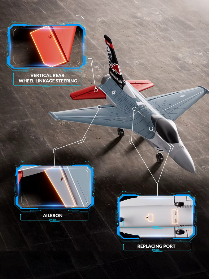 VOLANTEXRC F16 Falco RC Flugzeug, Kämpfer, bürstenloser Motor - Bild 5