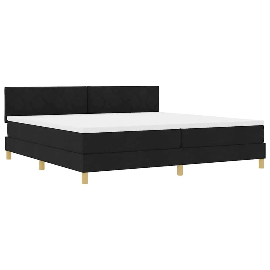 vidaXL LED Boxspringbett mit Matratze Schwarz B/T/H: 200 x 200 x 28 cm, Hybrid-Matratze mit USB-Anschluss und Unterbettbeleuchtung - Bild 2