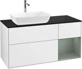 V&B Waschtischunterschrank Finion mit Wandbeleuchtung, Farbe: Weiß lackiert, Breite: 120 cm - Bild 1