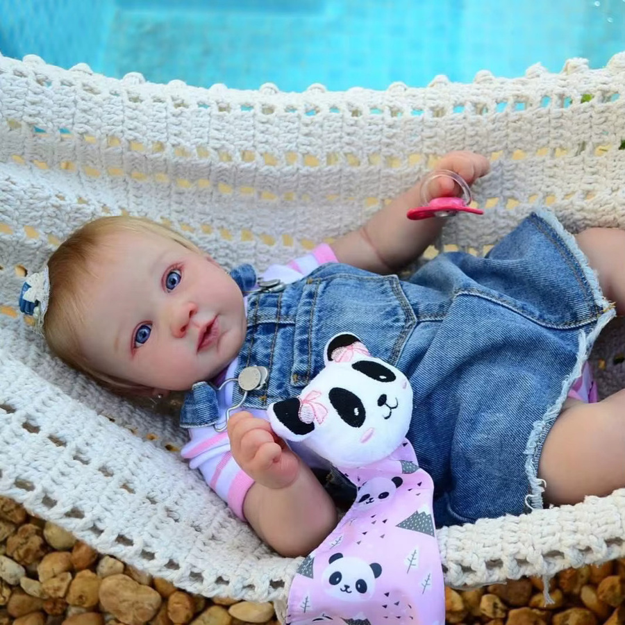 NPK Reborn Baby Puppen Piper, Mädchen, Silikon, 21 Zoll, Bunt/Mehrfarbig - Bild 2