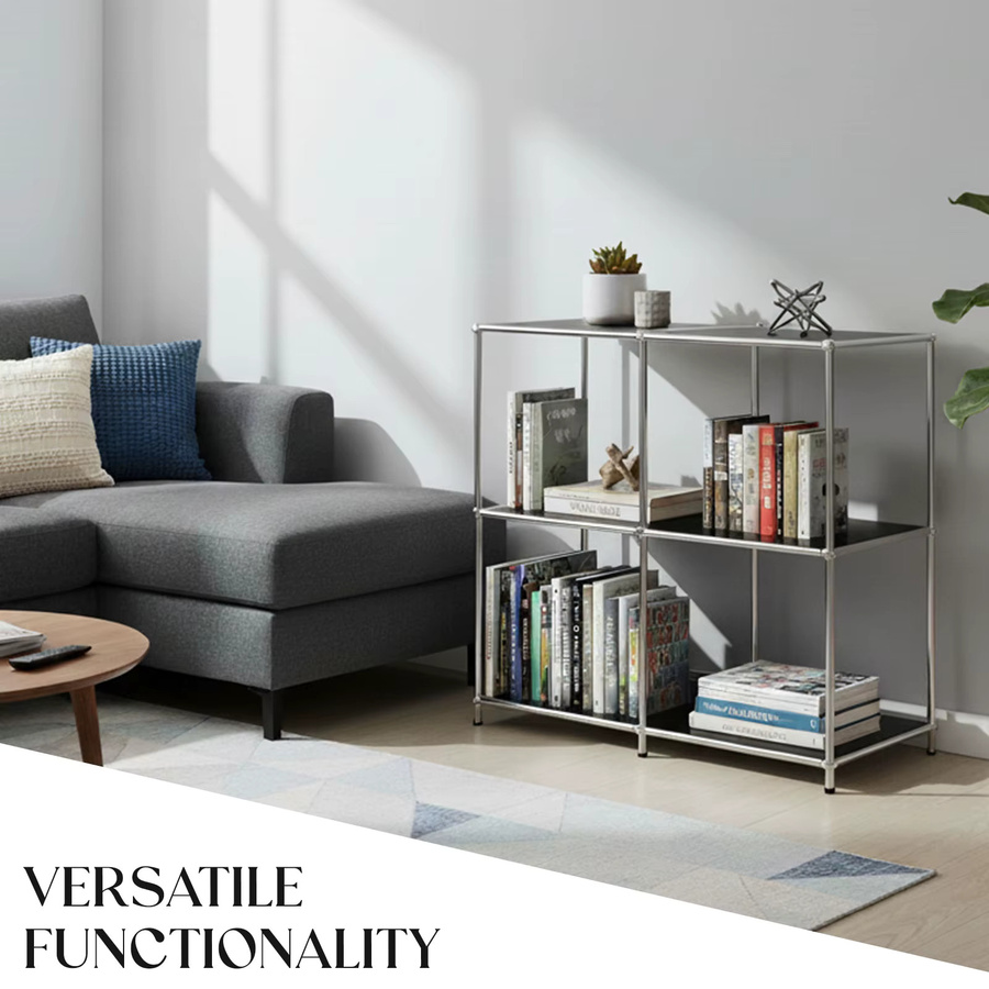 Floordirekt Metallregal Concept Epure MK 027 Standregal mit 3 Ablagen in Schwarz - Bild 3