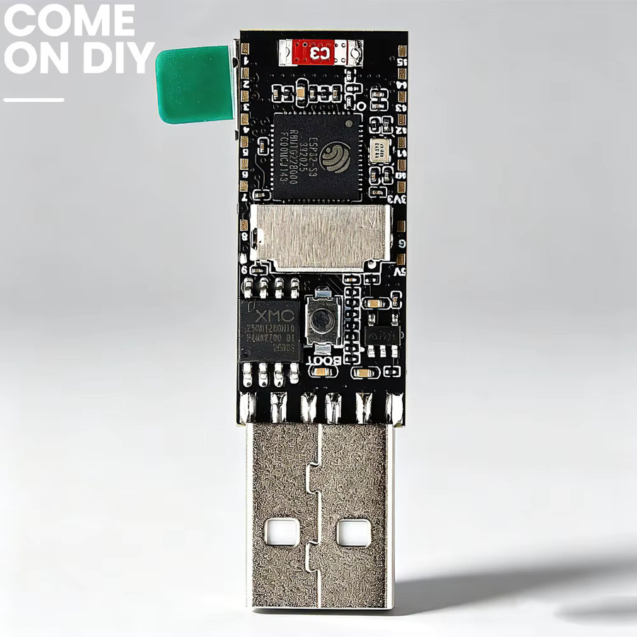 ESP32 S3 USB-Dongle Entwicklungsboard mit 0,96 Zoll LCD-Display N16R8, WLAN und Bluetooth in Schwarz mit SD-Karten-Unterstützung für Arduino IoT-Projekte - Bild 3