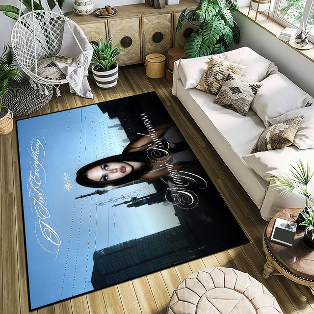 Home Singer Bodenmatte I Feel Everything m-Maggie Lindemann, rechteckiger Teppich in Blau für Schlafzimmer, Badezimmer, Flur und Balkon - Bild 1