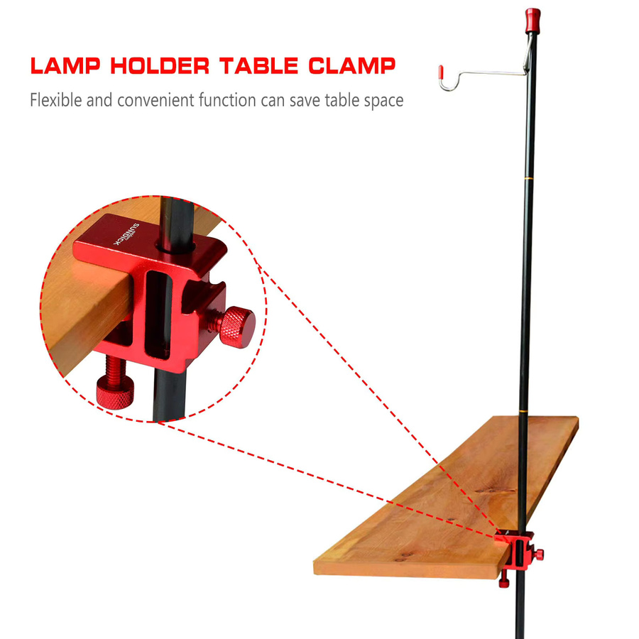 Alloet Tischklemme aus Aluminiumlegierung in Rot, verstellbare Lichtmast-Montageklemme und Laternenhalterung für einen Durchmesser von 10–12 mm - Bild 2