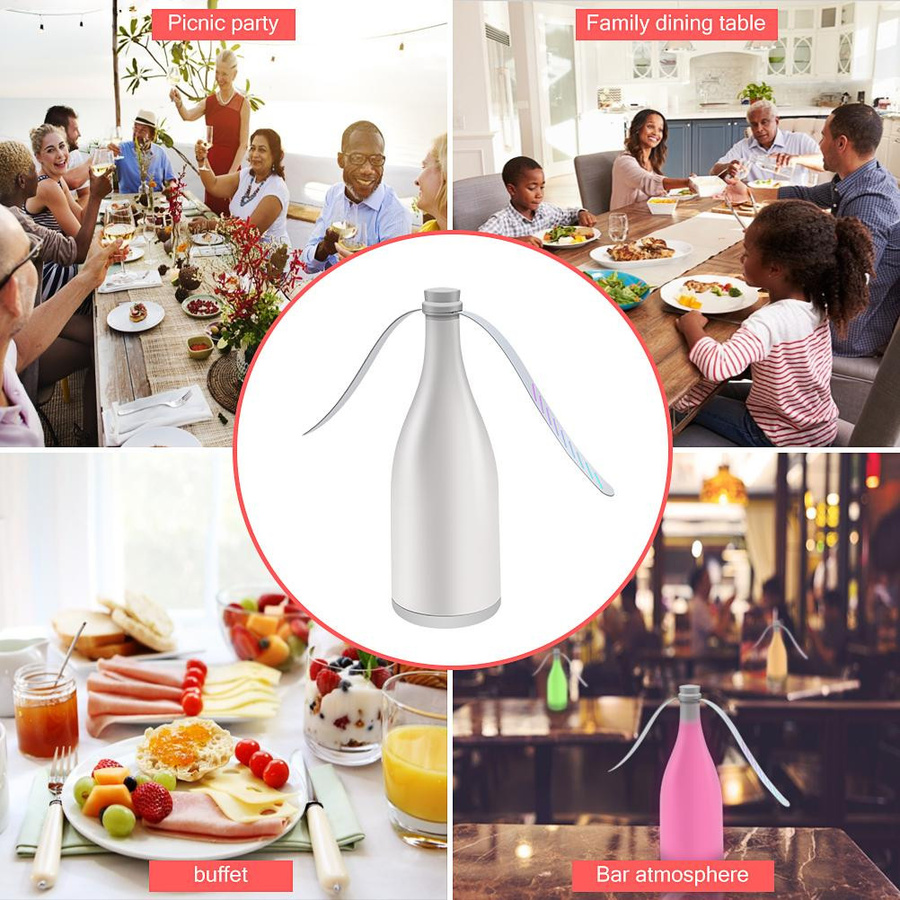 Automatischer Tischfliegenventilator mit Licht zur Insektenabwehr für Terrasse und Außenbereich in Orange - Bild 3