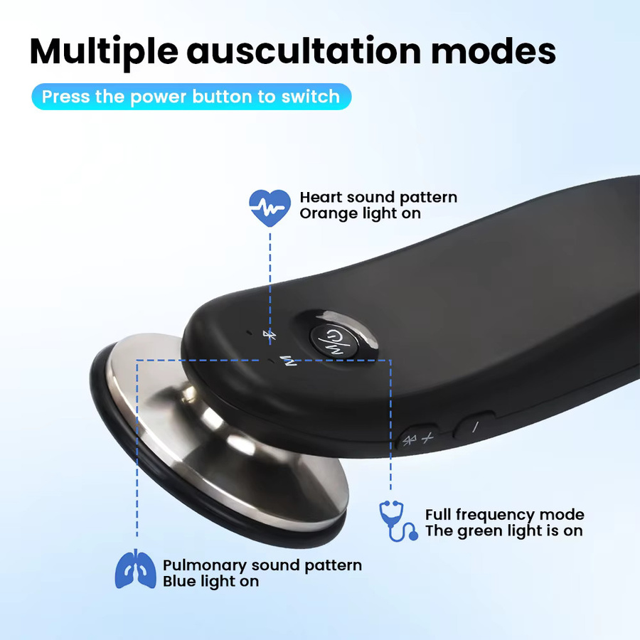 Sinohero Digitales Bluetooth-Stethoskop in Schwarz für Kliniken und Krankenhäuser - Bild 2