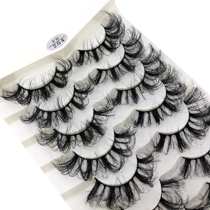 AMSDCN 3D Falsche Wimpern, 8 Paar, Natürlich, Unisex - Bild 4