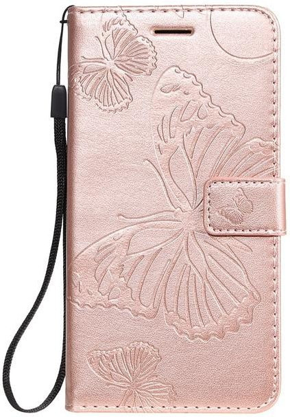 Samsung Galaxy Smartphone Flip Brieftasche mit Schmetterlings-Design aus Leder in Rose Gold - Bild 1