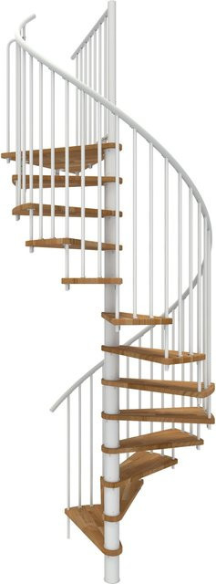 Minka Spindeltreppe Spiral Smart in Weiß und Eiche Weiß für eine Geschosshöhe bis 305 cm - Bild 1