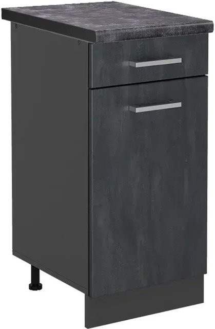 Vicco Küchenunterschrank R-Line in Schwarz Beton/Anthrazit matt, Breite: 40 cm - Bild 1
