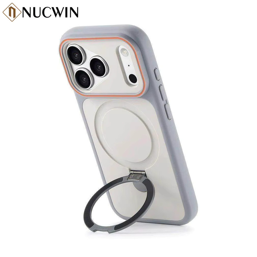 NUCWIN Magnetischer Metallringhalter für MagSafe Hüllen, Stoßfeste Abdeckung für iPhone 17 Pro Max 16 15 14 13 12, Farbe: Schwarz - Bild 2