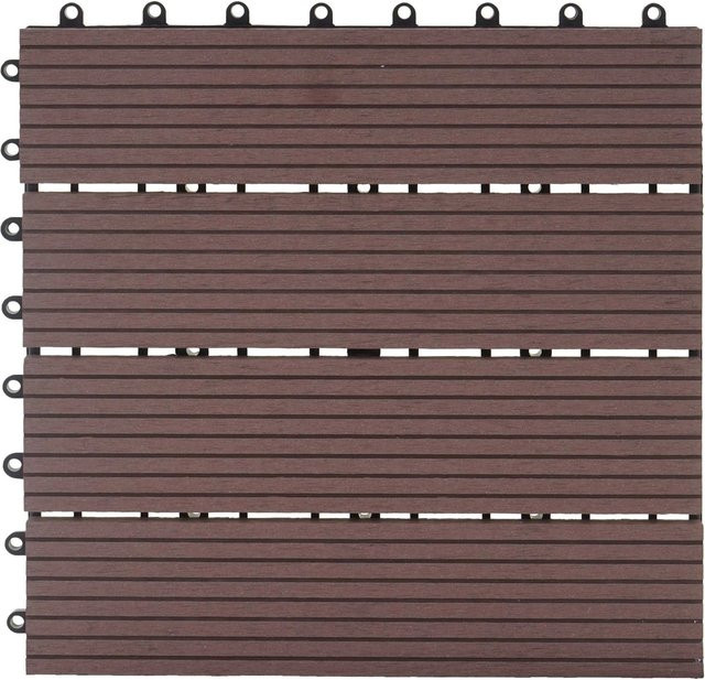MCW WPC Bodenfliesen Sarthe Holzoptik Coffee Linear, Farbe: Braun, 11 Stück, B/T: 30 x 30 cm - Bild 1