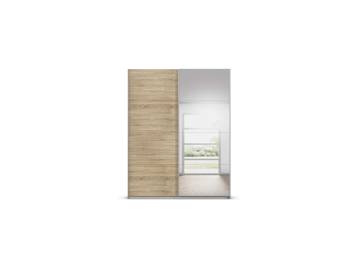 RAUCH Quadra Schwebetürenschrank in Braun mit Spiegelelementen und integrierten Schubladen, B/T/H: 181 x 62 x 230 cm - Bild 3