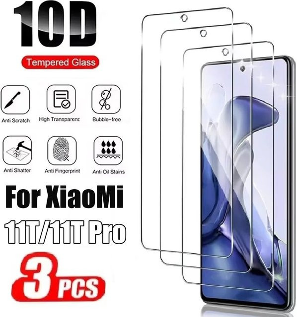 3er-Set gehärtetes Glas Display Schutzfolie für Xiaomi 11T und Xiaomi 11T Pro, transparent - Bild 1