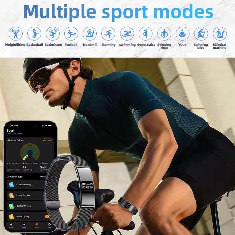 LIGE Smart-Armband 2026 Ultraflaches Design in Schwarz mit Schlafüberwachung und Anrufbenachrichtigung für Damen und Herren - Bild 2