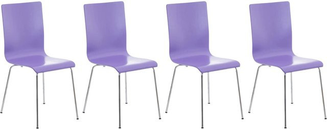 CLP 4er-Set Wartezimmerstühle PEPE mit ergonomischem Holzsitz und Metallgestell - Bild 1