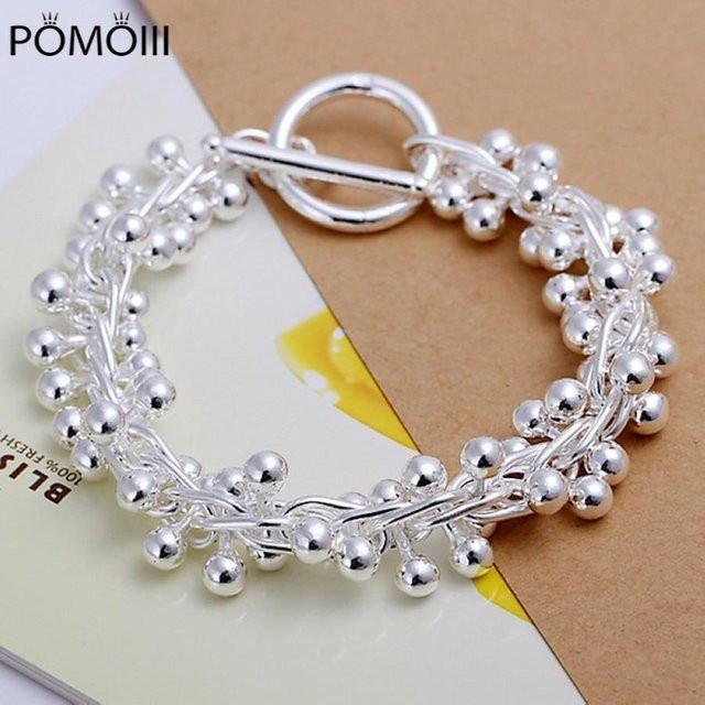 Armband 925 Sterlingsilber, Perlen, Damen, grau - Bild 1
