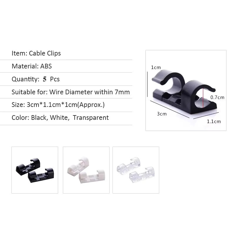Universal USB-C Kabel Organizer und Desktop Kabelmanagement Clips in Transparent - Bild 5